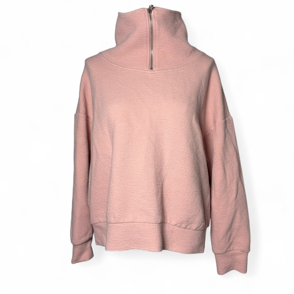 Calia Dusty Pink Quarter Zip Pullover Large Athleisure Cozy - Picture 3 of 7